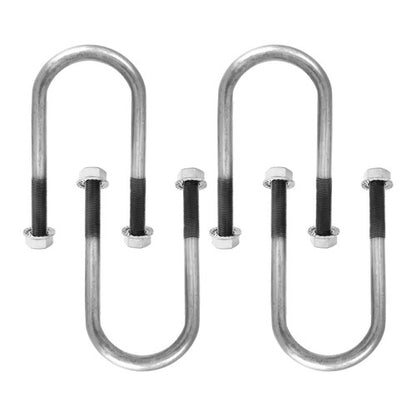 Solid Spare New Trailer U Bolt Kit For 2 Inch Axle Tube 6 Inch Long Set Of 4 Bare Metal