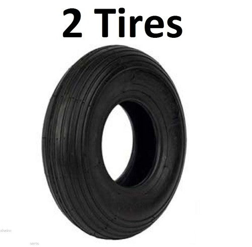 Solid Spare (2) 13" Wheel Barrow Cart Wagon Tubeless Tire 5/8" Wheelbarrow Ribbed Tread