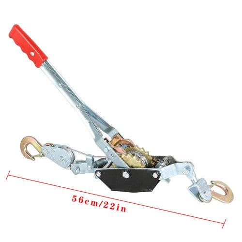 Solid Spare 2 Ton Dual Gear Power Puller Ratcheting Gear Pulley System New