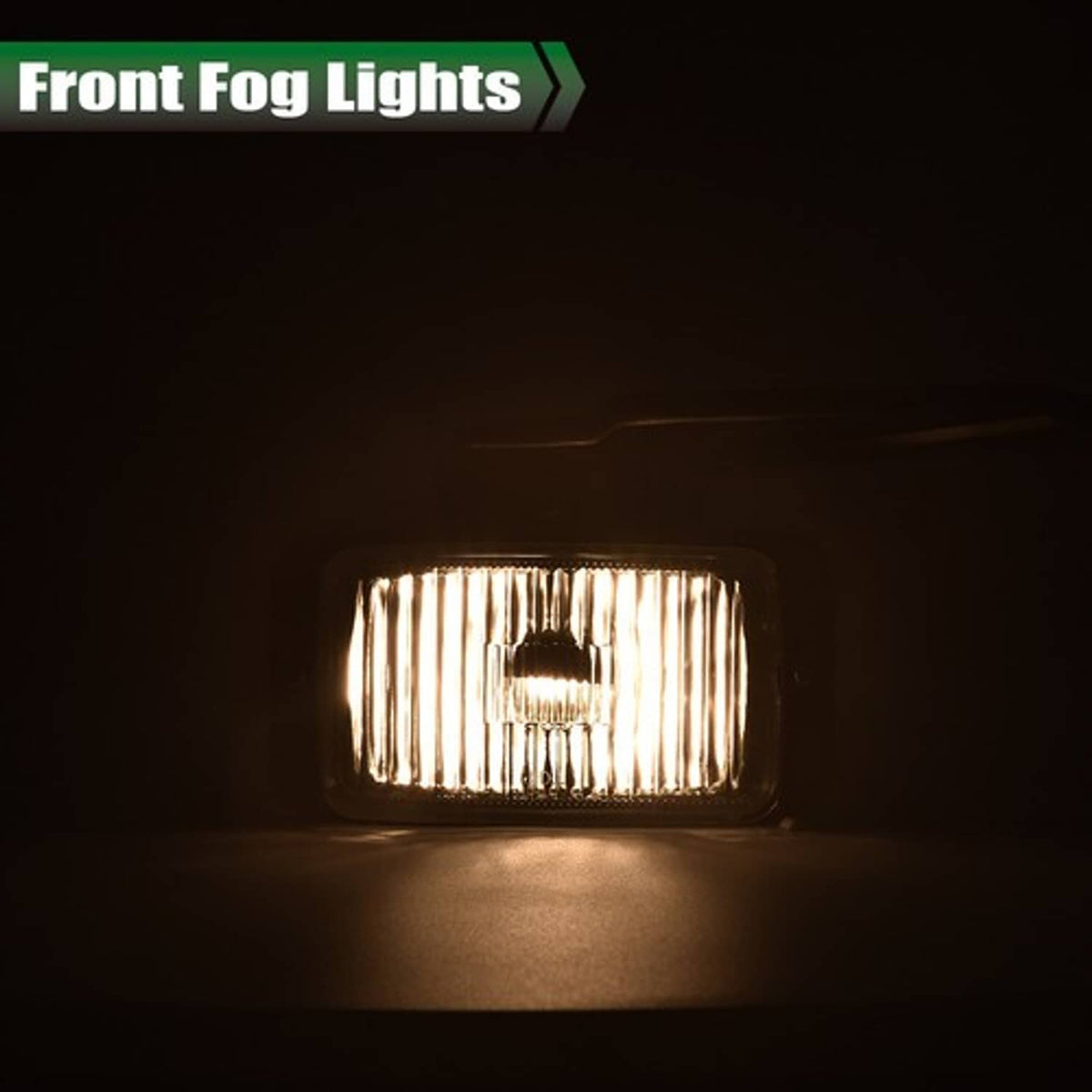 Solid Spare Fit For 1988-2000 Chevrolet C1500 C2500 C3500 Clear Fog Lights Lamps Left+Right