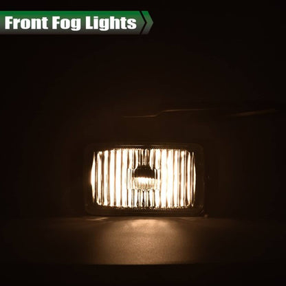 Solid Spare Fit For 1988-2000 Chevrolet C1500 C2500 C3500 Clear Fog Lights Lamps Left+Right