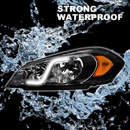 Solid Spare Fit For 2006-2013 Chevy Impala/06-07 Monte Carlo Chrome LED DRL Headlights Lamps