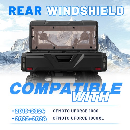 Solid Spare Smoke Rear Windshield Back Window for CFMOTO UFORCE 1000 2019-26 1000XL 2022-26