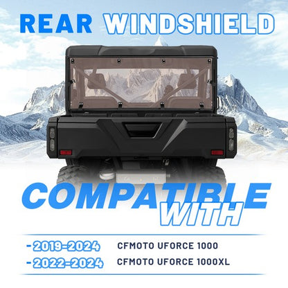 Solid Spare Smoke Rear Windshield Back Window for CFMOTO UFORCE 1000 2019-26 1000XL 2022-26