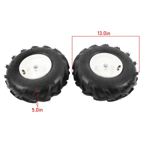 Solid Spare 2Pack 13x5.00-6" Tiller Tire & Wheel Rubber 1" Axle Size For Garden Tractor Tire