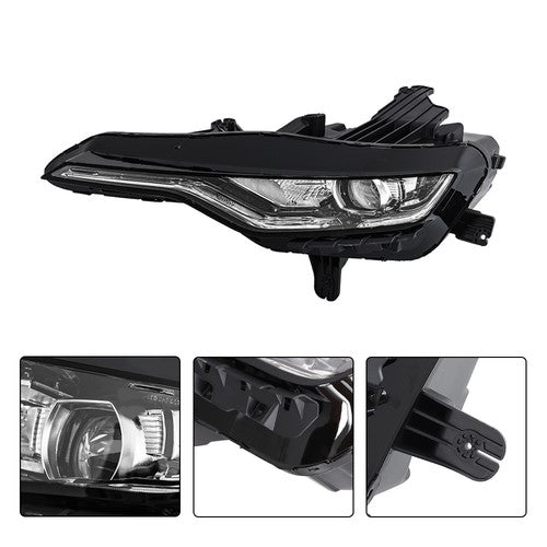 Solid Spare For Chevrolet Camaro SS 1SS 2SS RS 2019-2023 2024 Left Side Black LED Headlight