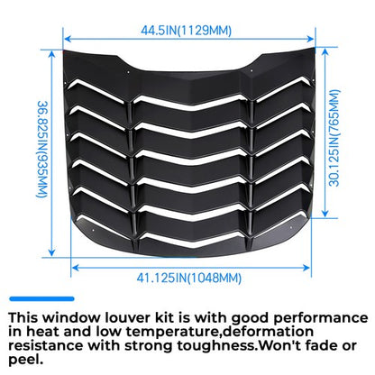 Solid Spare Fits 2015-2023 2019 2018 Ford Mustang Rear Window Louver Cover Sun Shade - ABS