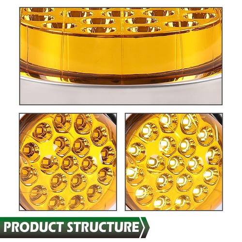 Solid Spare Universal Clear Amber Lens Watermelon 19 Led Marker Turn Signal Light