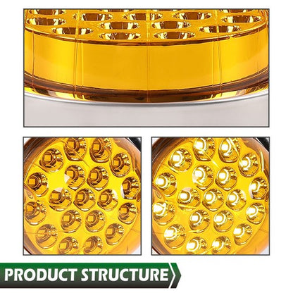 Solid Spare Universal Clear Amber Lens Watermelon 19 Led Marker Turn Signal Light