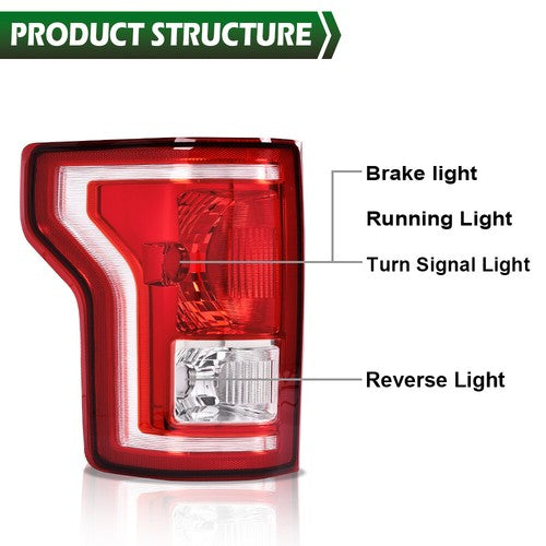 Solid Spare New Fit For 2015 2016 2017 Ford F-150 F150 Tail Light Lamp Left Driver Side LH