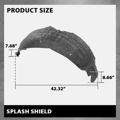 Solid Spare Rear Fender Liner Splash Shield Left Fit For 12-18 Ford Focus CP9Z-58278B51-A