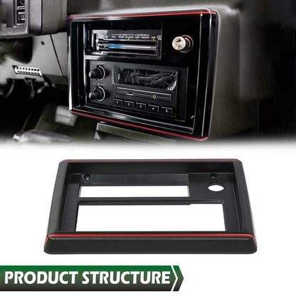 Solid Spare Fit For 81-88 El Camino Monte Carlo SS Radio Face Plate Black with Red Trim
