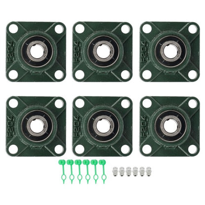 Solid Spare 6Pcs UCF204-12 Pillow Block Flange Bearing 3/4" Bore 4 Bolt Solid Base