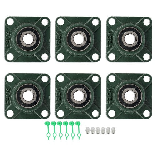 Solid Spare 6Pcs UCF204-12 Pillow Block Flange Bearing 3/4" Bore 4 Bolt Solid Base
