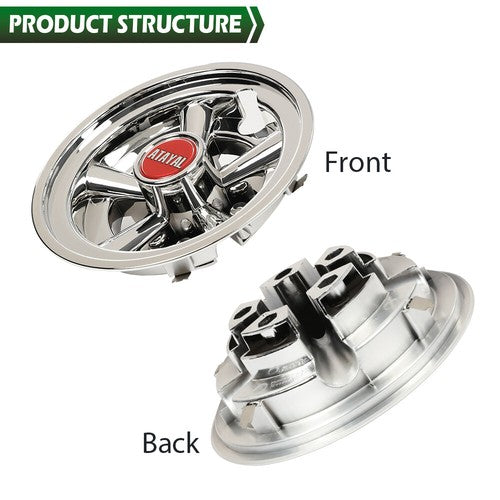 Solid Spare Fit For EZGO Club Car Yamaha 4PCS 8" Golf Cart Wheel Covers Hub Caps Chrome