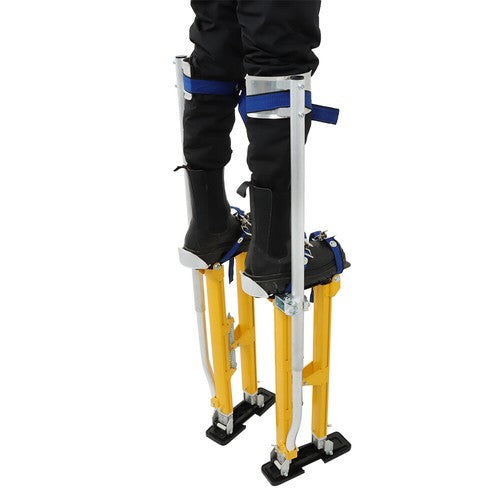 Solid Spare 24"-40" Aluminum Drywall Tool Yellow Adjustable Height Stilts For Painter Taping