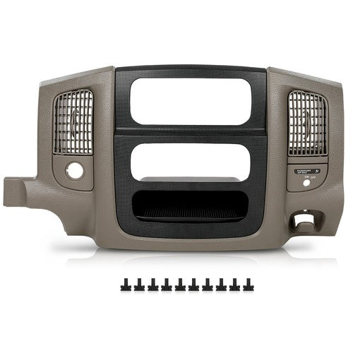 Solid Spare Fit For 02-05 Dodge Ram 1500-3500 Dash Radio Bezel Climate Trim Panel Vent Beige