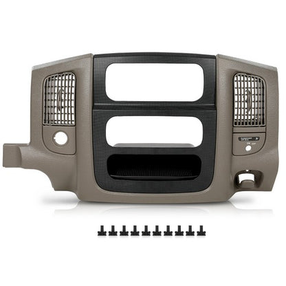 Solid Spare Fit For 02-05 Dodge Ram 1500-3500 Dash Radio Bezel Climate Trim Panel Vent Beige