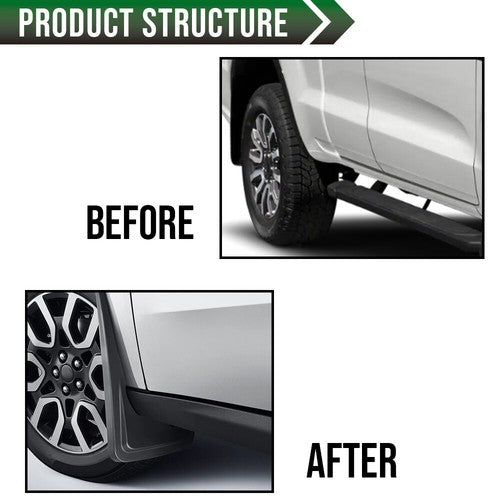 Solid Spare 4PCS Front & Rear Splash Mud Flap Guard Mudguard Fit For 2022-2025 Ford Maverick