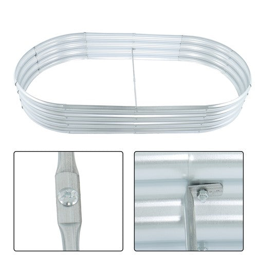 Solid Spare 2 Pcs 6x3x1ft Galvanized Raised Garden Bed Kit Large Metal Planter Box Outdoor