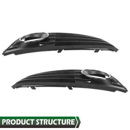 Solid Spare Fit For 09-11 Audi A4 B8 A4L Front Bumper Fog Light Grille Grill Cover Pair