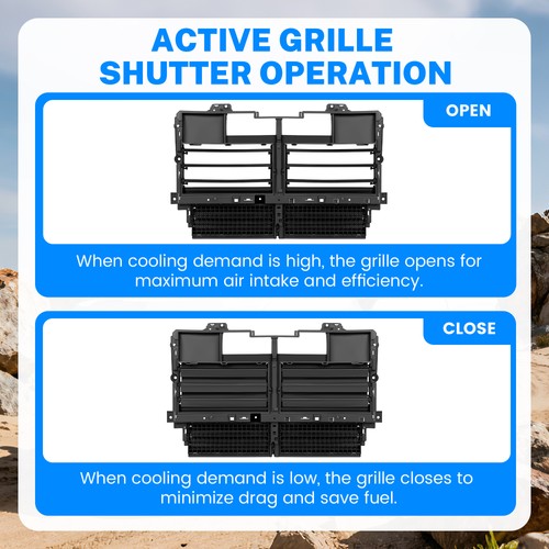 Solid Spare Active Grille Shutter W/O Motor For 2015-2022 Chevrolet Colorado GMC Canyon