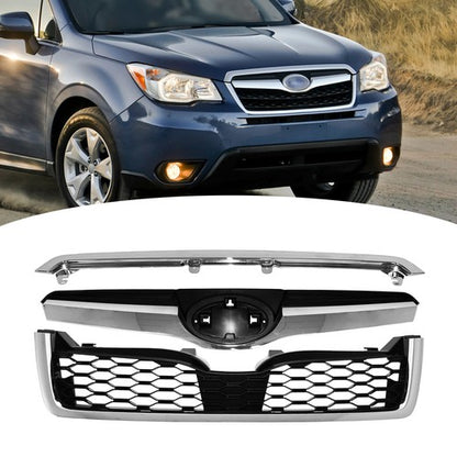 Fit 2014-2018 2017 Subaru Forester Front Chrome Factory OE Style Grille Grill