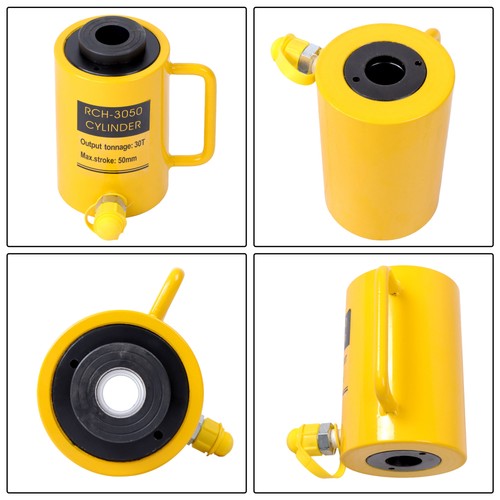 Solid Spare 30 Ton Hydraulic Hollow Ram Cylinder 2in / 50mm Stroke Working Single Acting