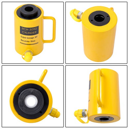Solid Spare 30 Ton Hydraulic Hollow Ram Cylinder 2in / 50mm Stroke Working Single Acting