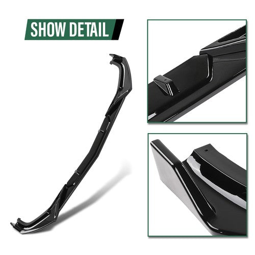 Solid Spare Fit For 16-2021 Honda Civic EX LX Sport Sedan Front Bumper Lip Spoiler Kit Black
