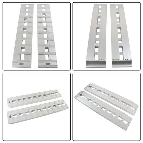 Solid Spare 2-Piece 60''x12'' Ramps 6500Lbs Car Trailer Truck Ramps Hook End Knife Aluminum