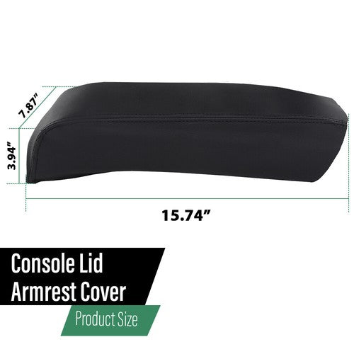 Solid Spare Fit For 2011-2018 Ford Explorer Leather Console Lid Armrest Cover Black Stitch
