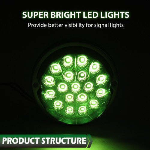 Solid Spare New Green Lens White LED Watermelon (19 LED) Marker/Turn Signal Light Universal