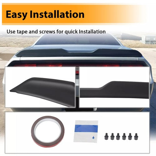 Solid Spare Rear Trunk Spoiler Wing For Dodge Challenger 2008-23 Demon Style Matte Black PTD