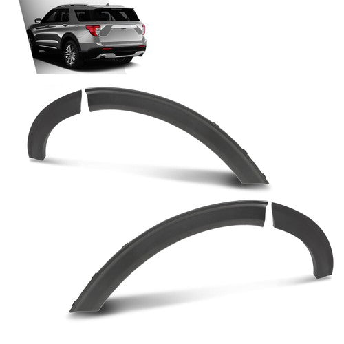 Solid Spare Fit For 2020 2021 2022 Ford Explorer Driver & Passenger Side Rear Fender Flares