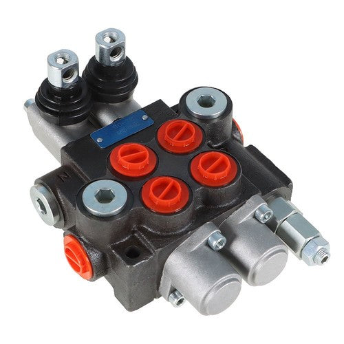 Solid Spare New 2 Spool 11 GPM,Hydraulic Monoblock Double Acting Control Valve, SAE Ports US