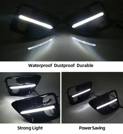 LED Fog Lights & Covers Daytime Running Light DRL For 2015-2017 Subaru WRX STI