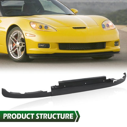 Solid Spare Fit For 2005-2013 C6 Corvette 3pcs Front Lower Spoiler Kit w/ Mount Hardware