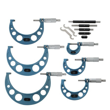 Solid Spare 0-6" Precision Outside Micrometer Set 0.0001" Carbide Standards 6 PC Set