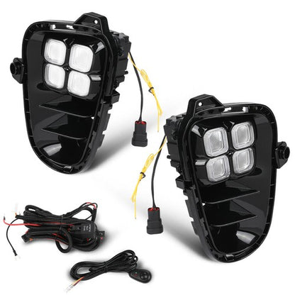 Solid Spare Fit For 2018-2020 Kia Rio LED DRL Daytime Running Fog Lights w/ Wire Switch