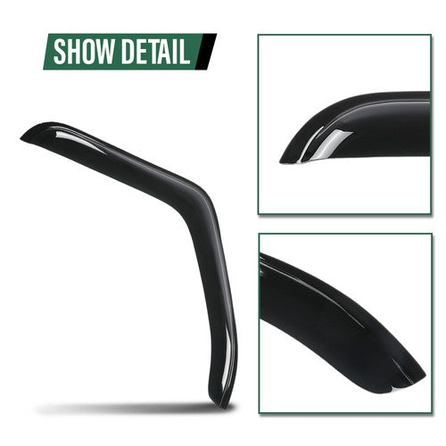 Solid Spare Fit For 2007-2017 Freightliner Cascadia Window Visors Deflector Rain Guards