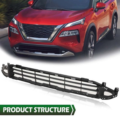 Solid Spare Fit For 21-22 Nissan Rogue Front Bumper Lower Grille Grill Black 62254-6RR0A