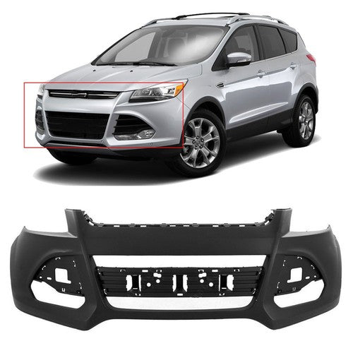 Solid Spare Front Bumper Cover Fascia Fit For 2013-2016 Ford Escape Black Plastic NEW
