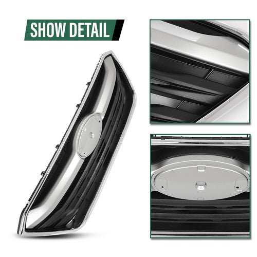 Solid Spare Fit For 2020-2022 Subaru Outback Front Bumper Upper Grille Grill Black Chrome