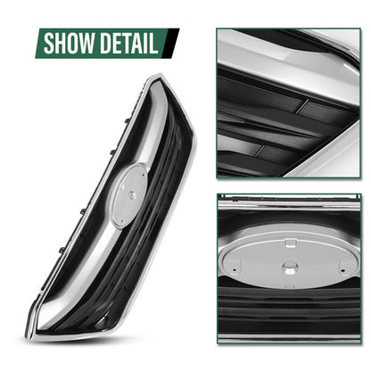 Solid Spare Fit For 2020-2022 Subaru Outback Front Bumper Upper Grille Grill Black Chrome