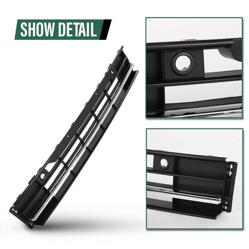 Solid Spare Fit For 2016-2019 VW Passat Front Bumper Lower Grille W/chrome w/ Sensor Hole