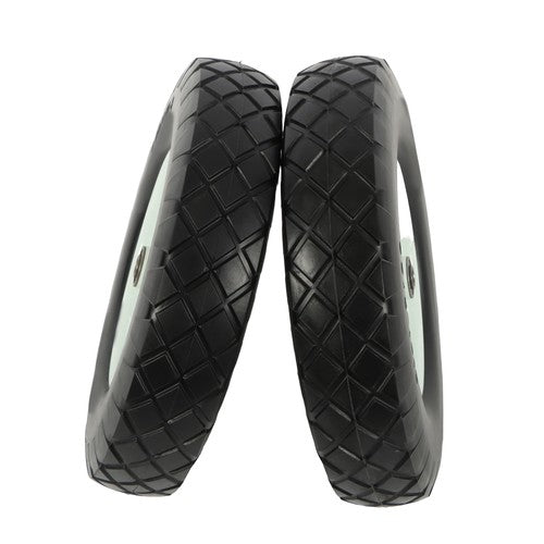 Solid Spare Lawn Mower Tires Solid for Trolley Smooth Flat White Rims Metal 16x4.80/4.00-8"