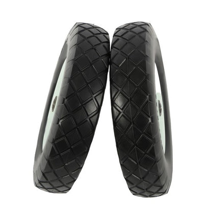 Solid Spare Lawn Mower Tires Solid for Trolley Smooth Flat White Rims Metal 16x4.80/4.00-8"