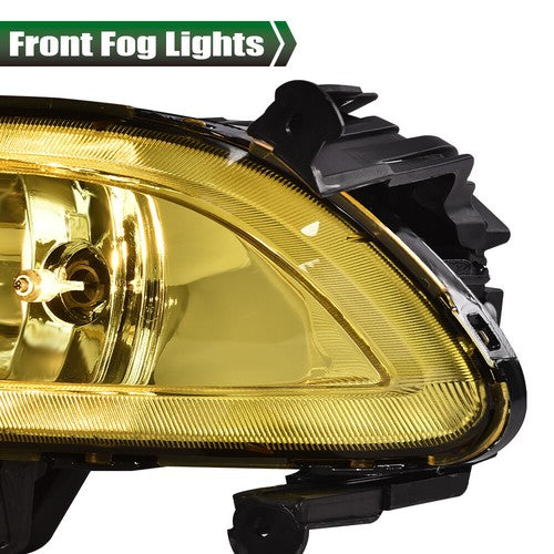 Solid Spare Fit For 2011-2013 Hyundai Sonata Yellow Front Bumper Fog Lights Driving Lamps