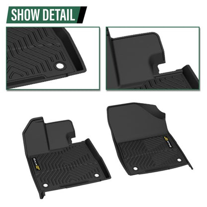 Solid Spare Fit For 21-25 Toyota Sienna 8 Seat All Weather TPE Floor Mats Protection Liners